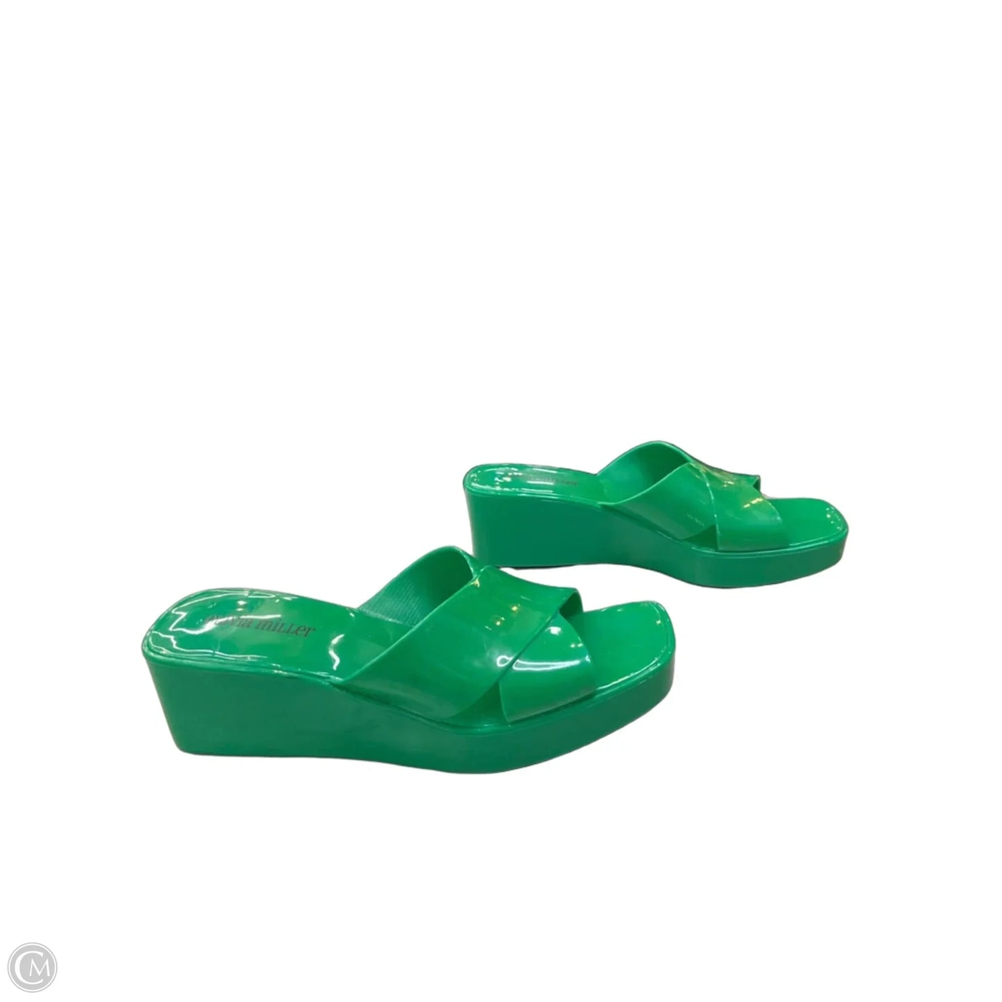 Sandals Heels Wedge By Olivia Miller In Green, Size: 8