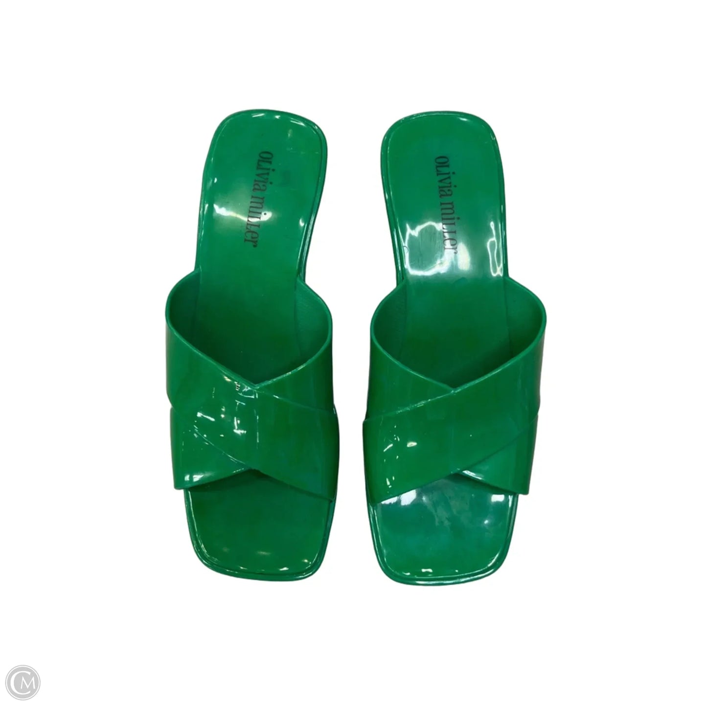 Sandals Heels Wedge By Olivia Miller In Green, Size: 8