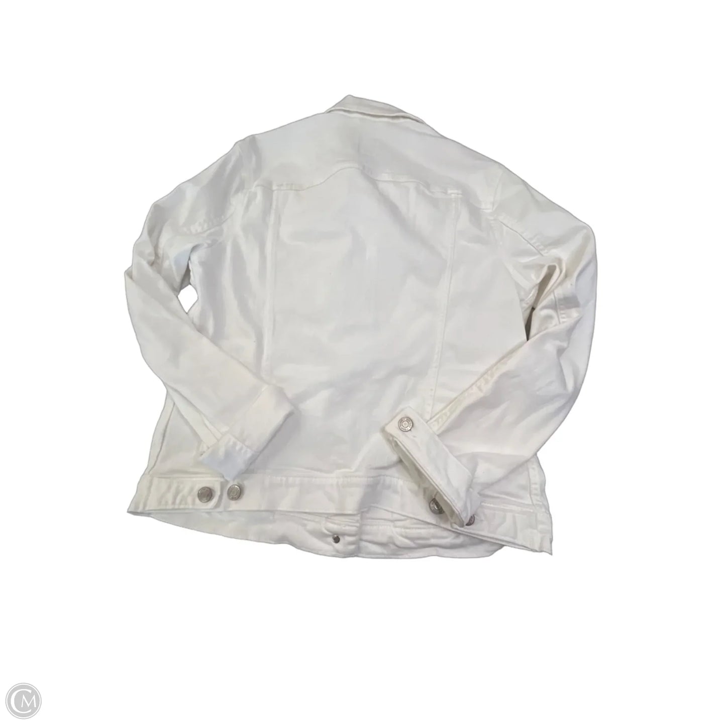 Jacket Denim By Gap In White Denim, Size: M