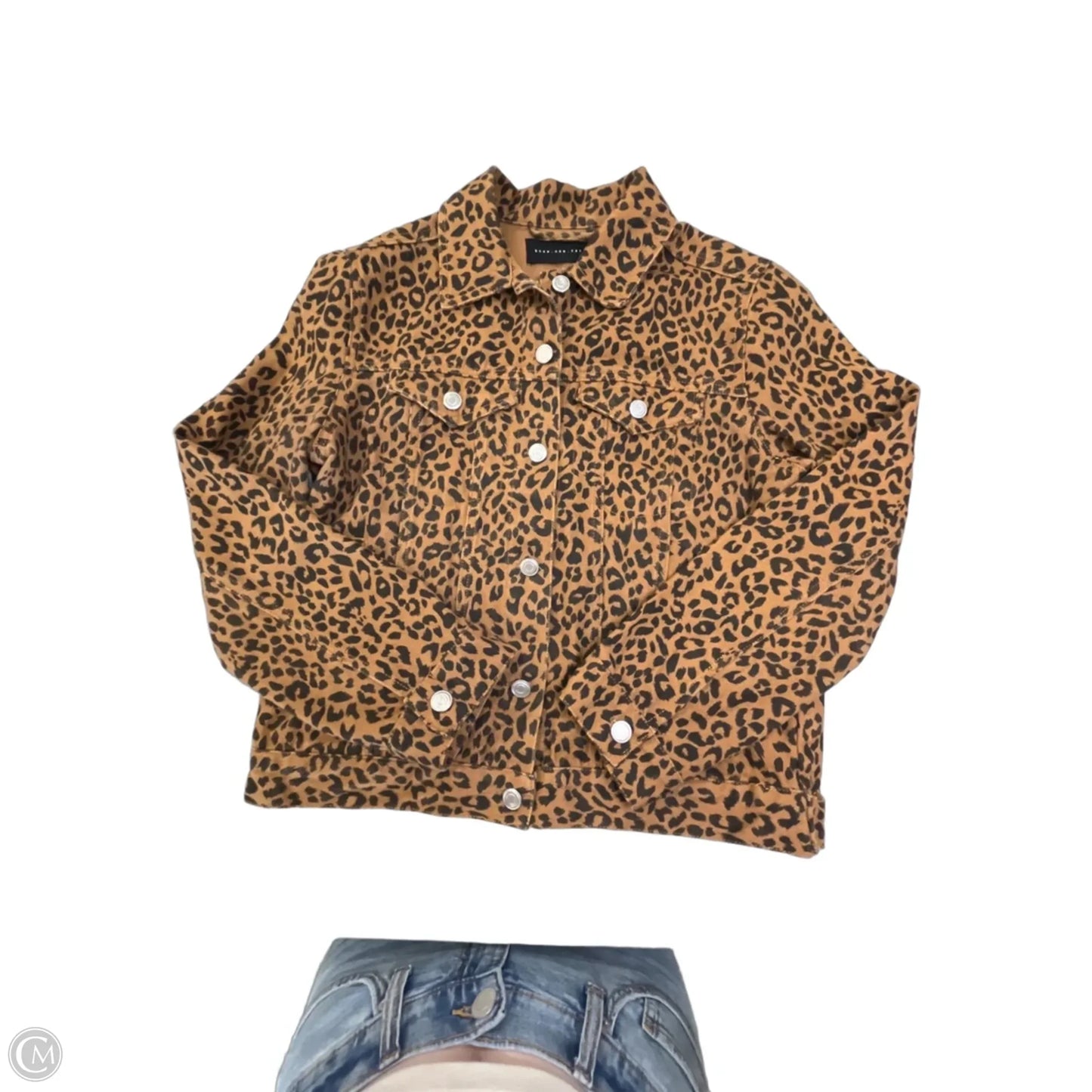 Jacket Denim By Clothes Mentor In Animal Print, Size: M