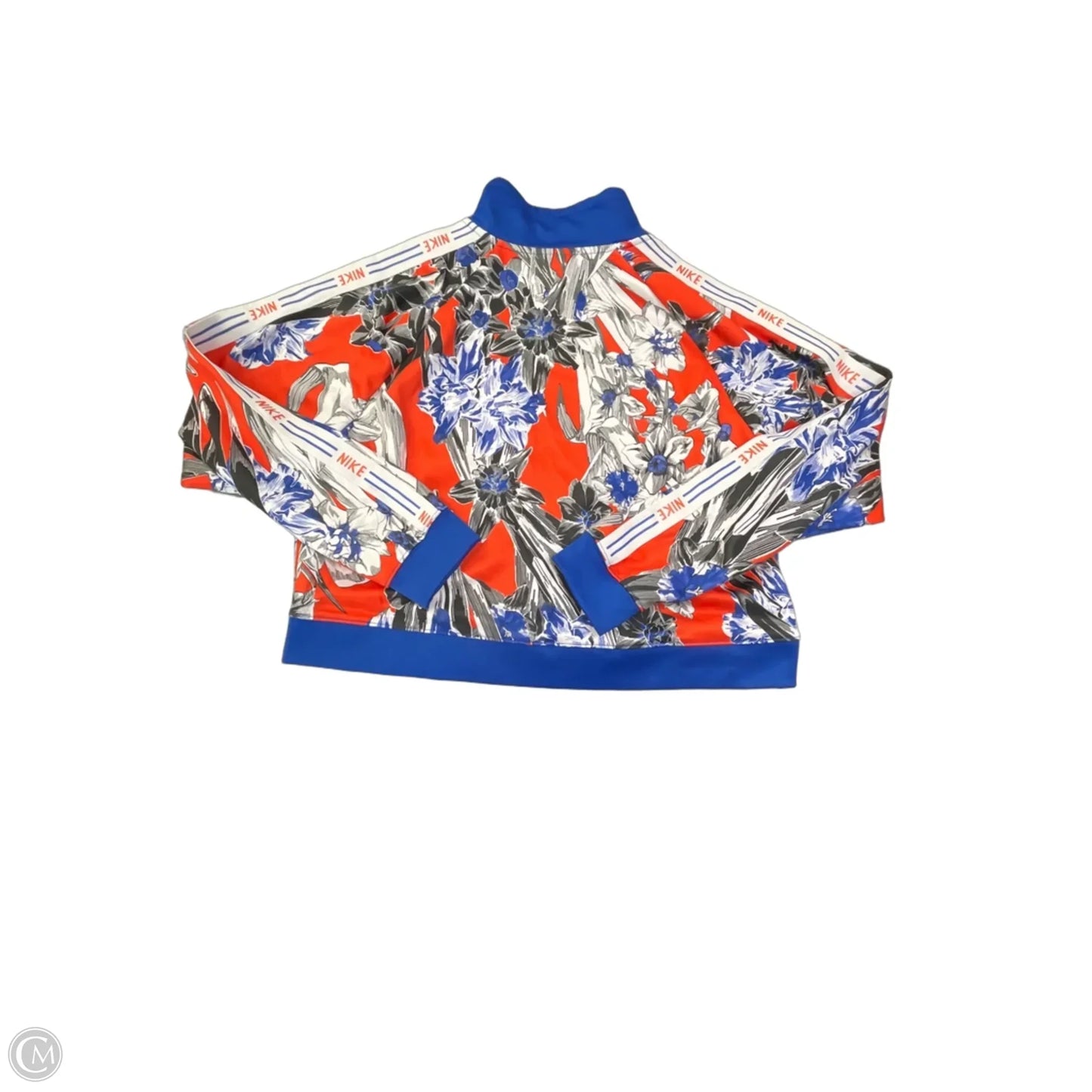 Athletic Jacket By Nike Apparel In Blue & Orange, Size: L
