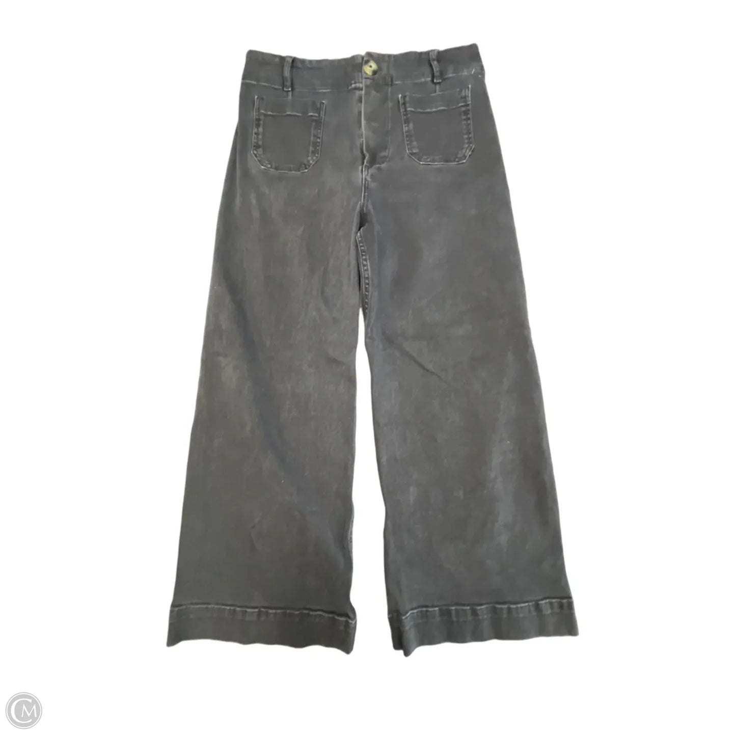 Jeans Cropped By Pilcro In Black Denim, Size: 12