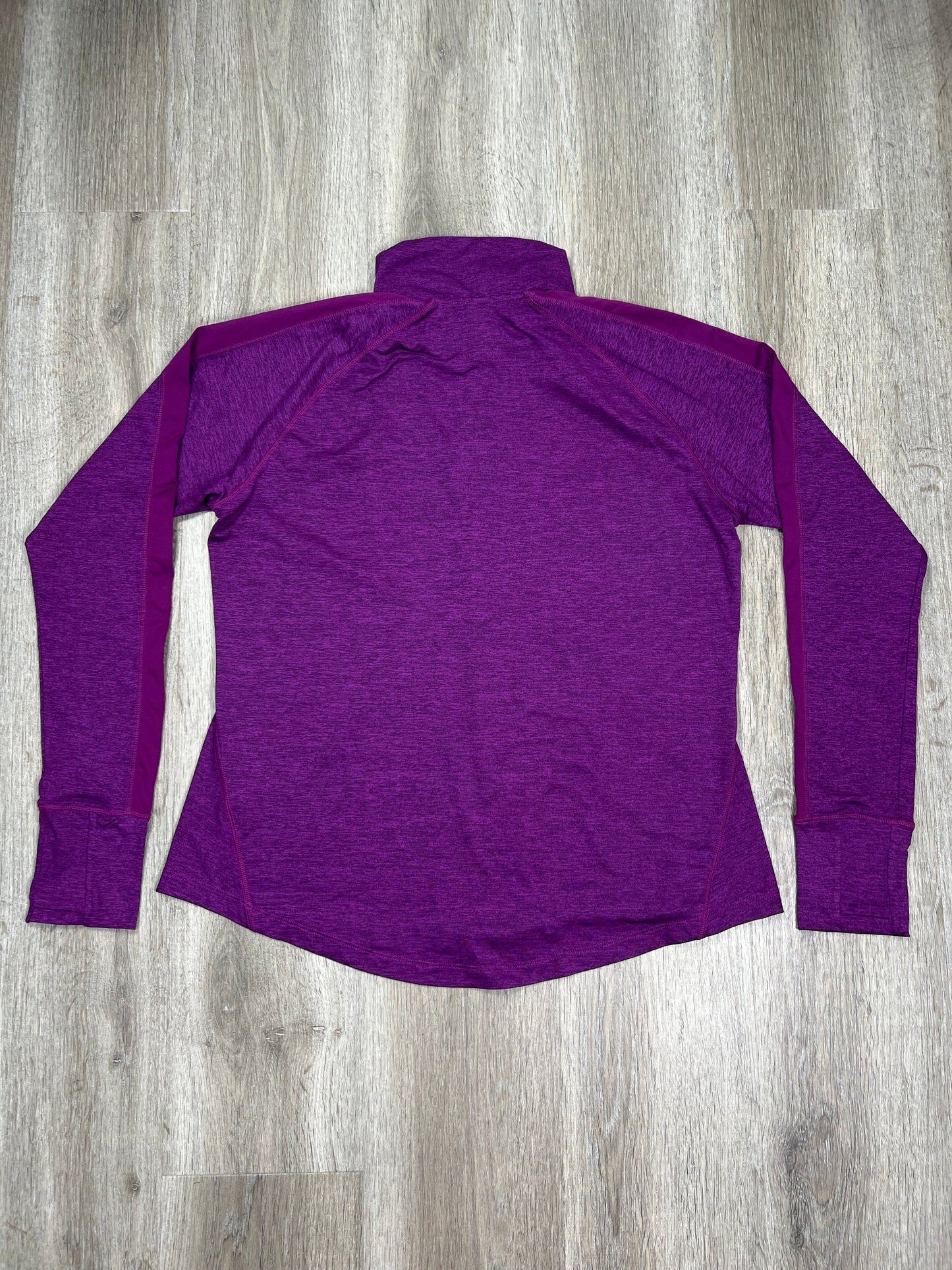 Purple Athletic Top Long Sleeve Collar Brooks, Size L