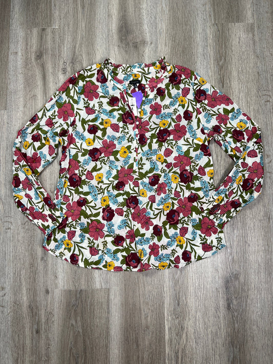 Floral Print Top Long Sleeve Talbots, Size Xl