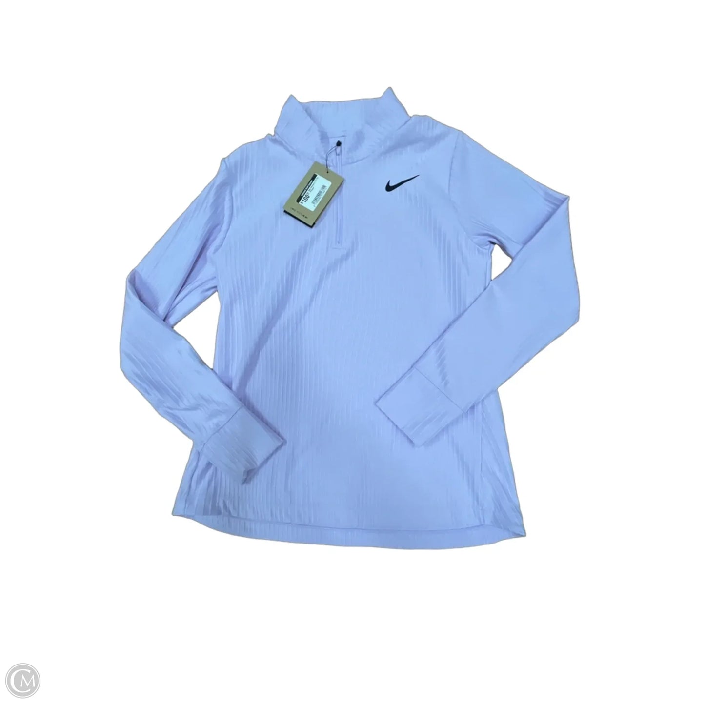 Athletic Top Long Sleeve Collar By Nike In Purple, Size: S