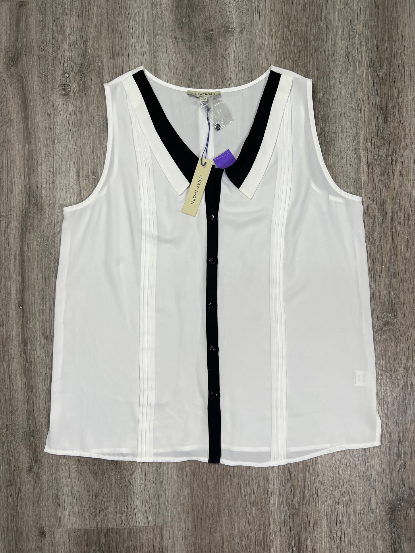 Black & Cream Blouse Sleeveless 41 Hawthorn, Size L