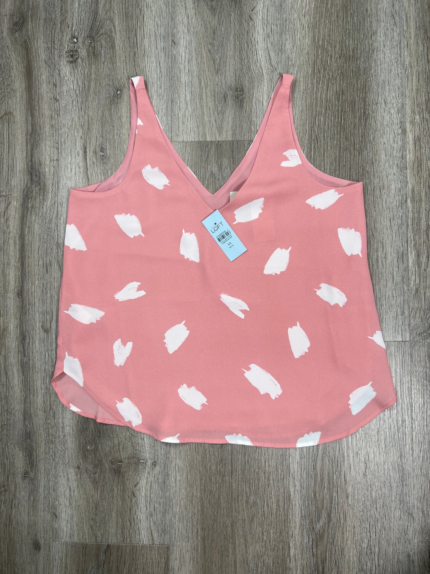 Pink & White Blouse Sleeveless Loft, Size Xs