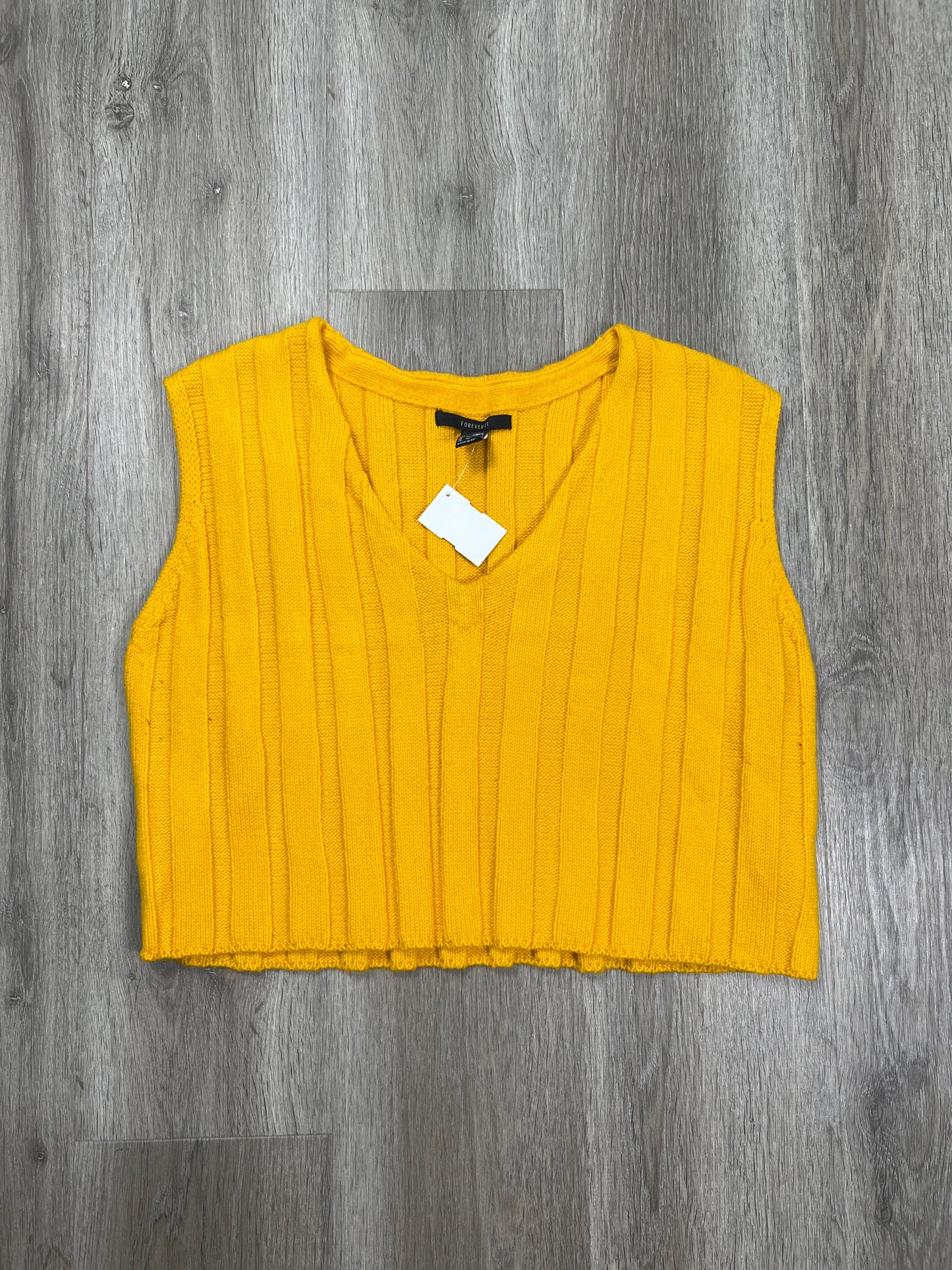 Vest Sweater By Forever 21 In Yellow, Size: M