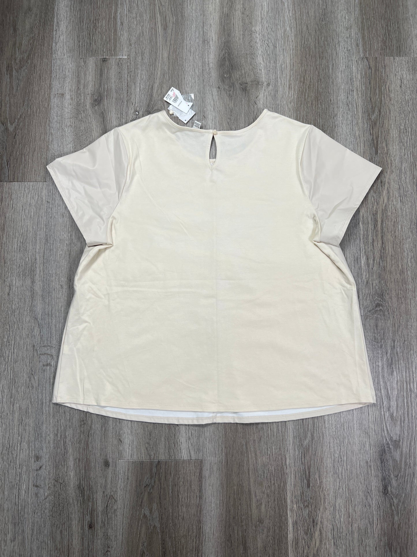 Blouse Short Sleeve By Cato In Cream, Size: 2x