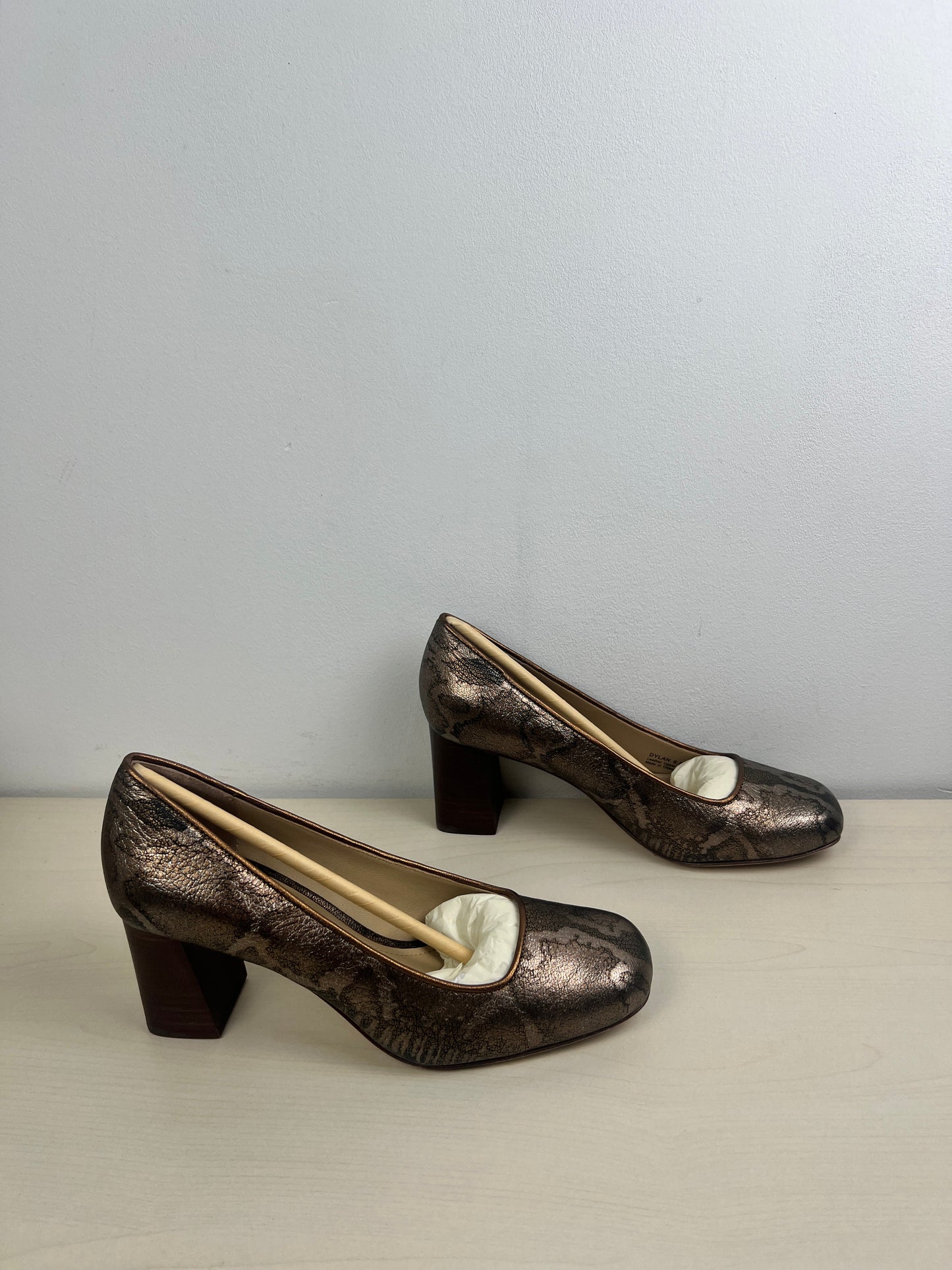 Shoes Heels Block By Etienne Aigner In Bronze, Size: 6.5