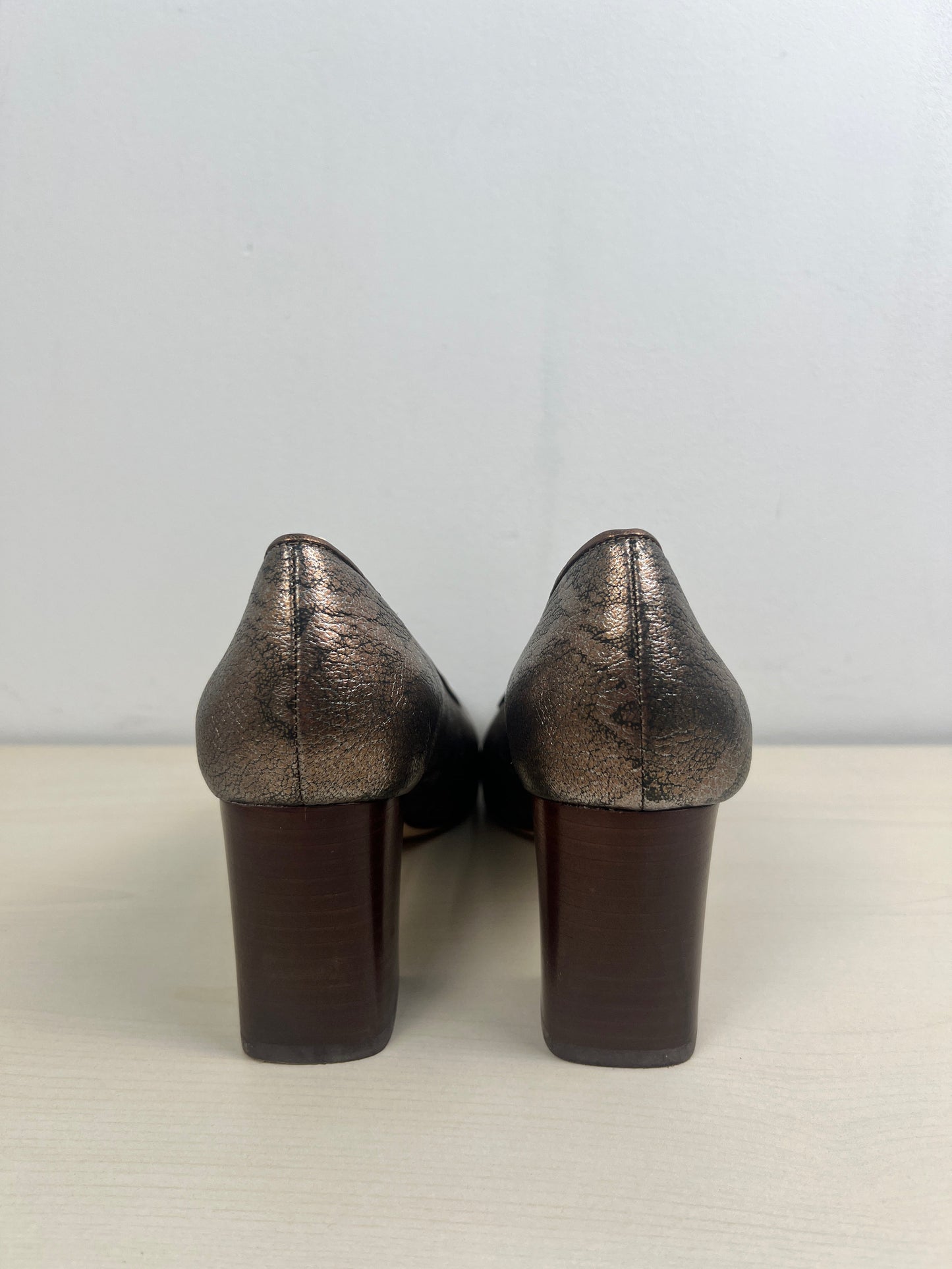 Shoes Heels Block By Etienne Aigner In Bronze, Size: 6.5