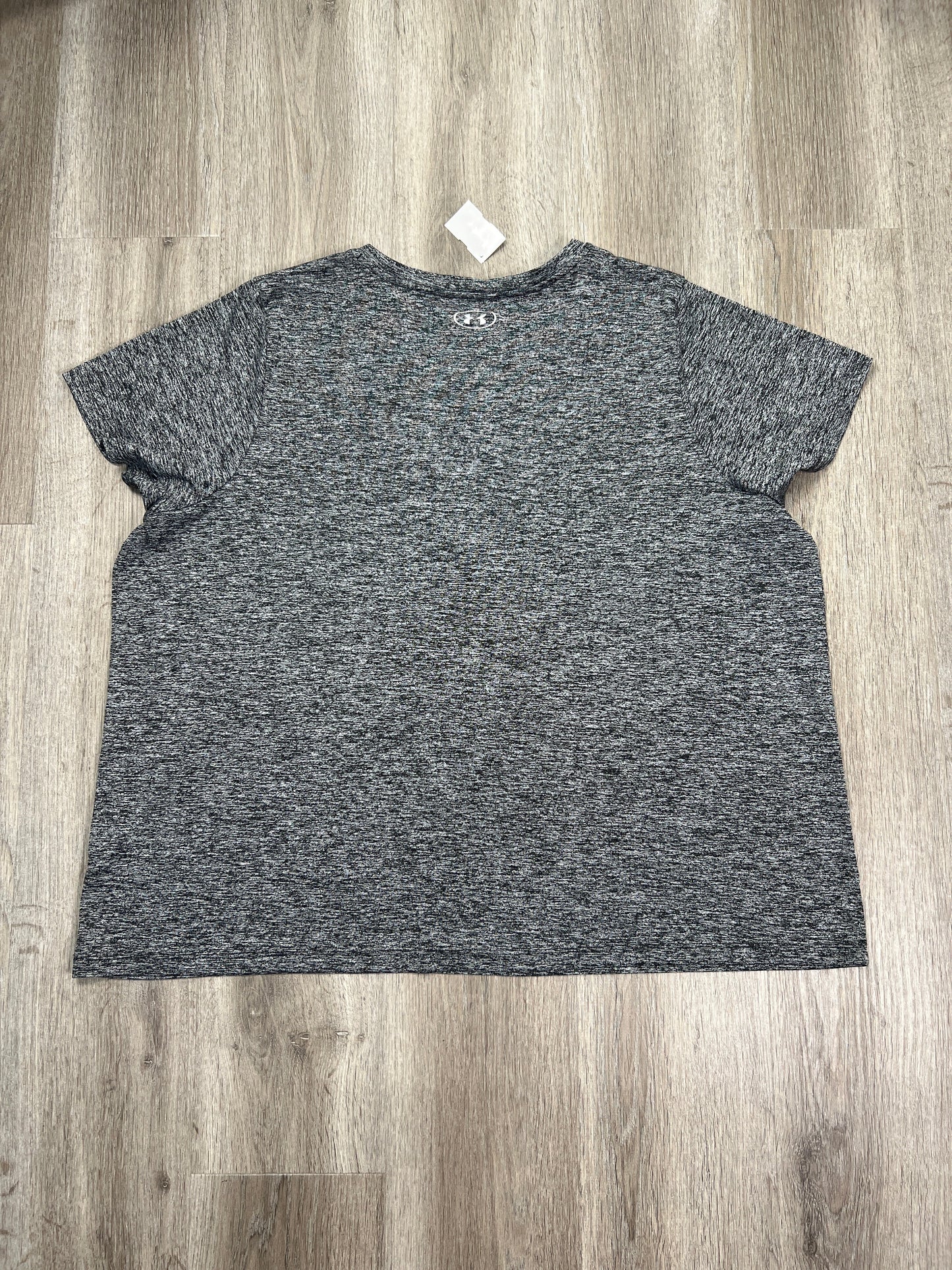 Athletic Top Short Sleeve By Under Armour In Black & Grey, Size: 3x