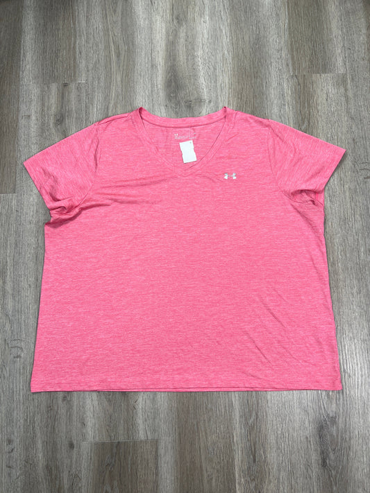 Athletic Top Short Sleeve By Under Armour In Pink, Size: 3x