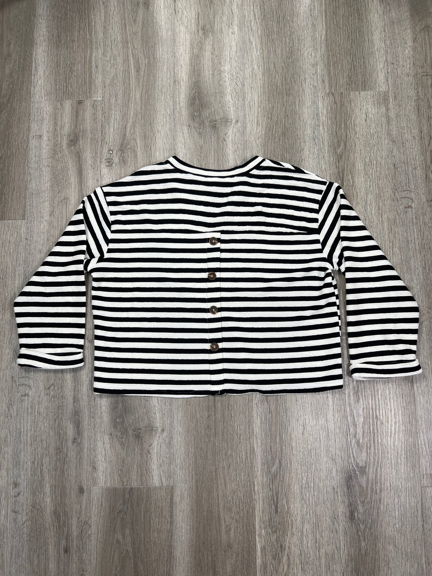 Top Long Sleeve By Blu Pepper In Striped Pattern, Size: S