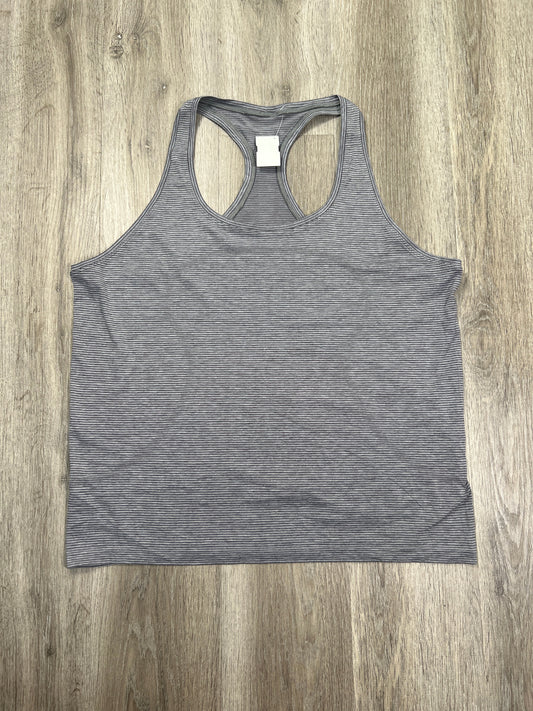 Athletic Tank Top By Lululemon In Black & Grey, Size: 1x