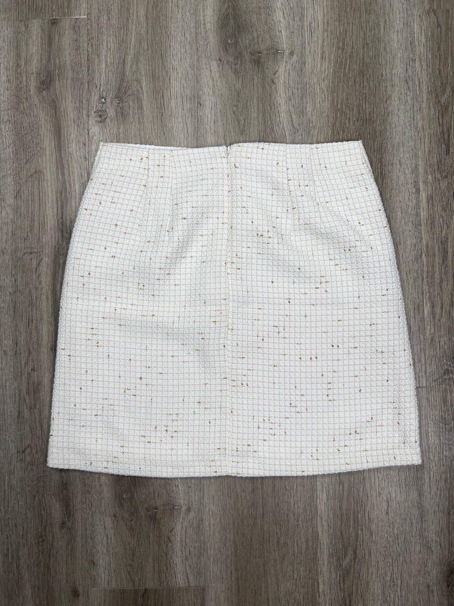 Skirt Mini & Short By Ann Taylor In Gold & White, Size: M