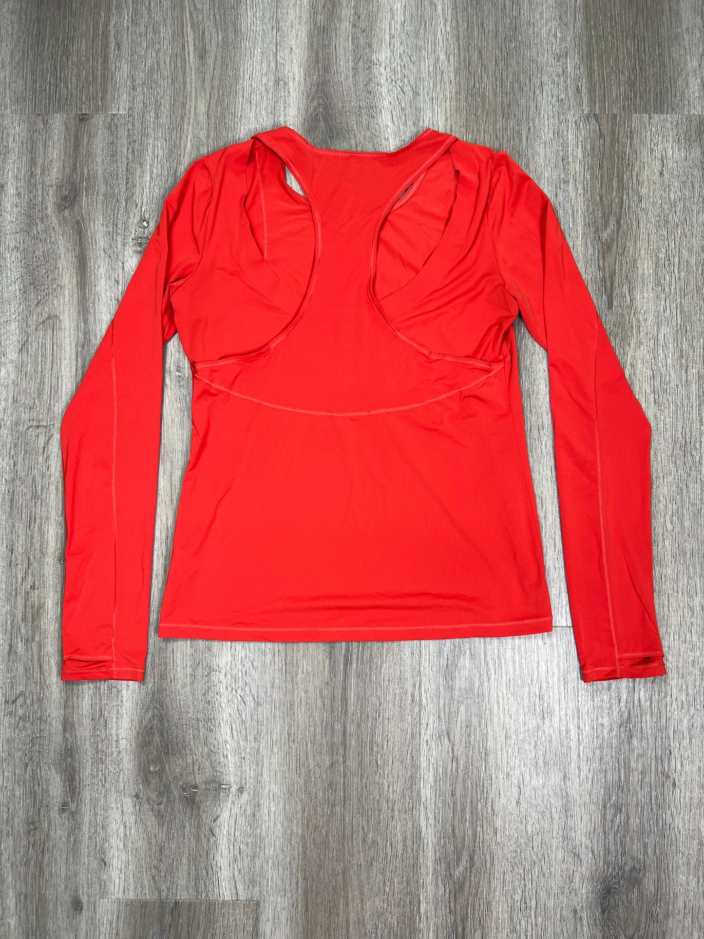 Red Athletic Top Long Sleeve Crewneck Athleta, Size S