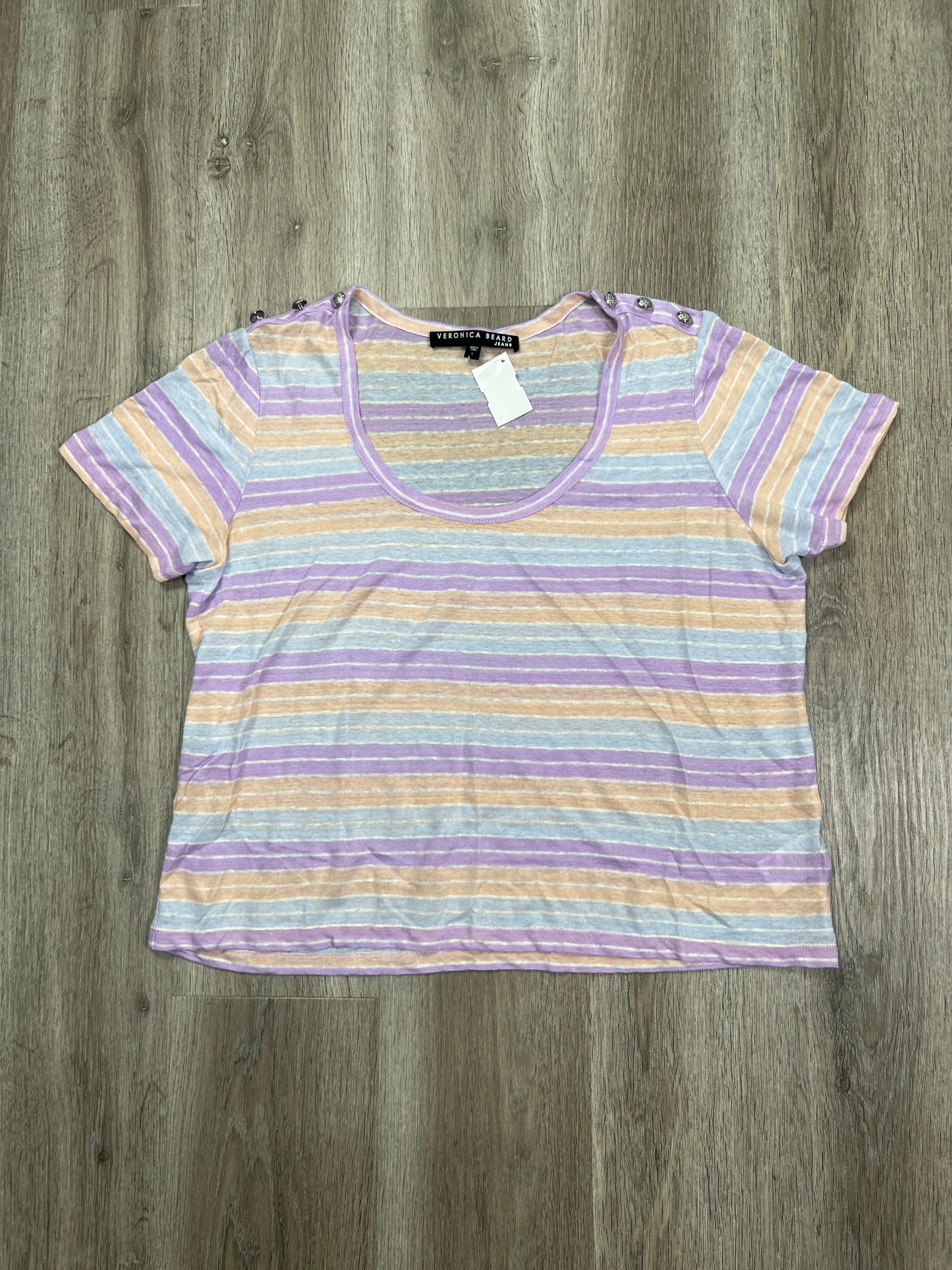 Top Short Sleeve By Veronica Beard In Striped Pattern, Size: L