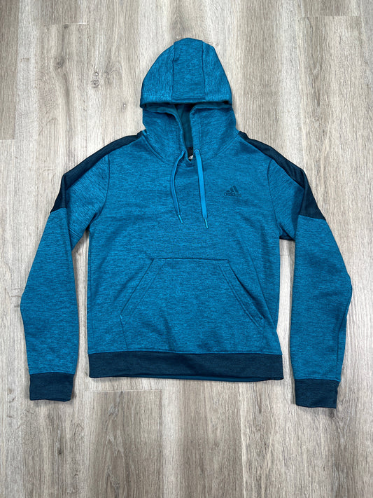 Athletic Sweatshirt Hoodie By Adidas In Teal, Size: Xs