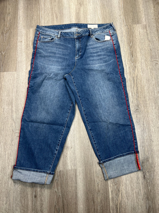 Jeans Cropped By Vince Camuto In Blue Denim, Size: 22