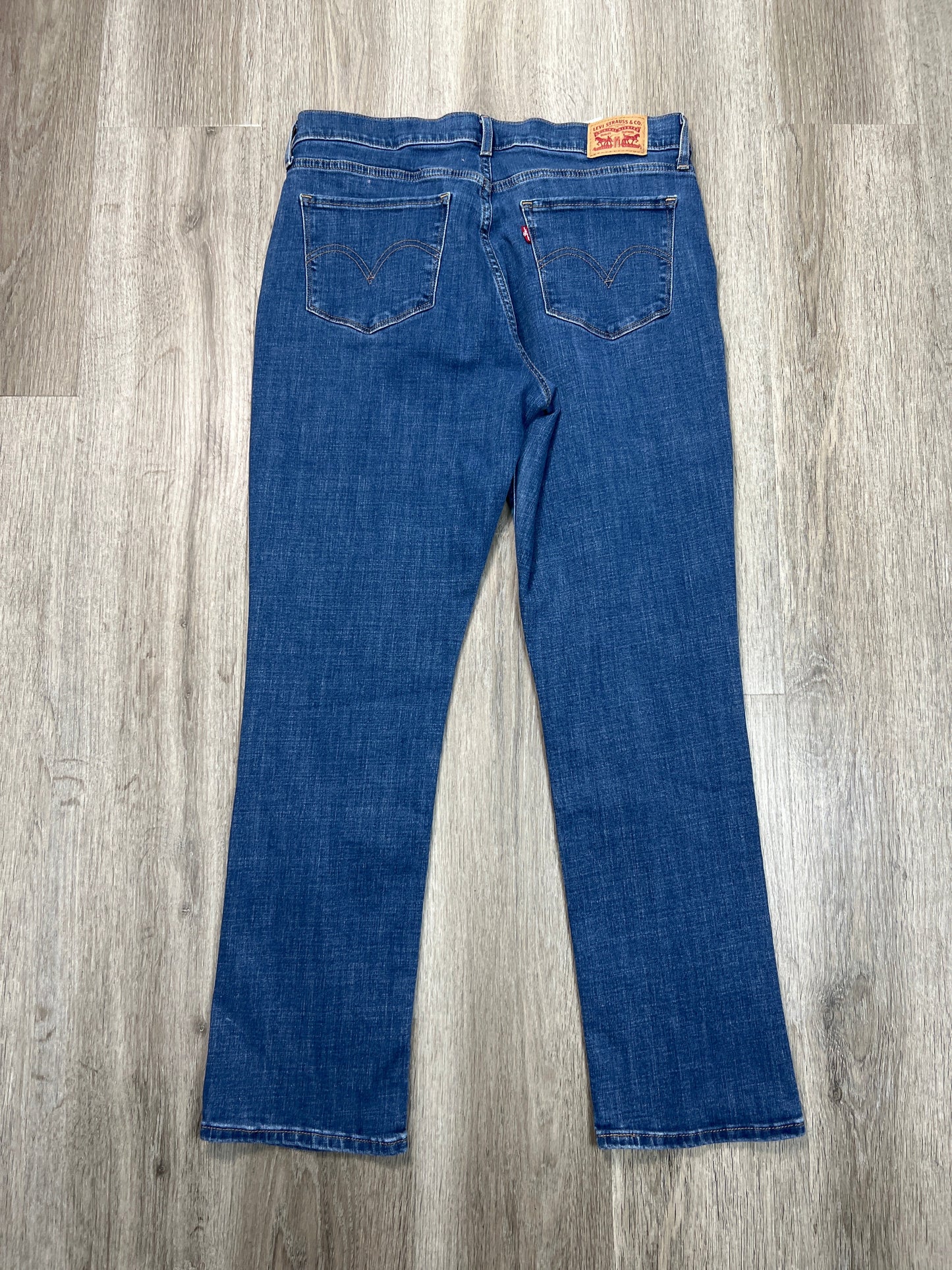 Jeans Straight By Levis In Blue Denim, Size: 12