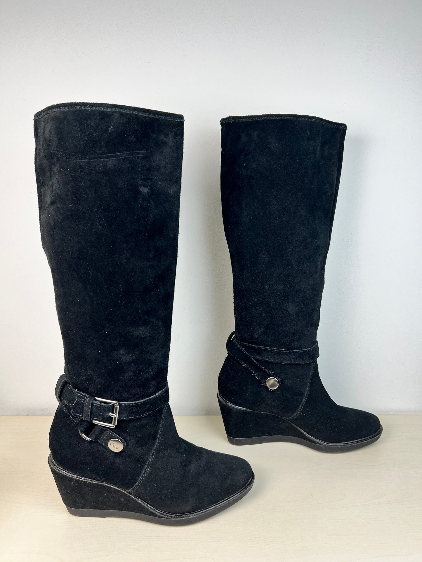 Boots Designer By Coach In Black, Size: 8.5