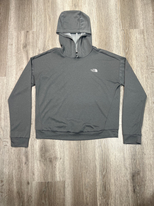 Athletic Top Long Sleeve Hoodie By The North Face In Grey, Size: L