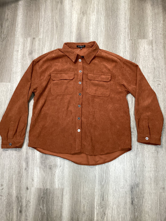 Jacket Shirt By Velvet Heart In Orange, Size: Xl