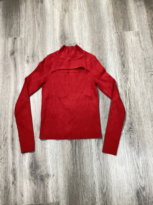 Top Long Sleeve By Peach Love Cream California In Red, Size: S