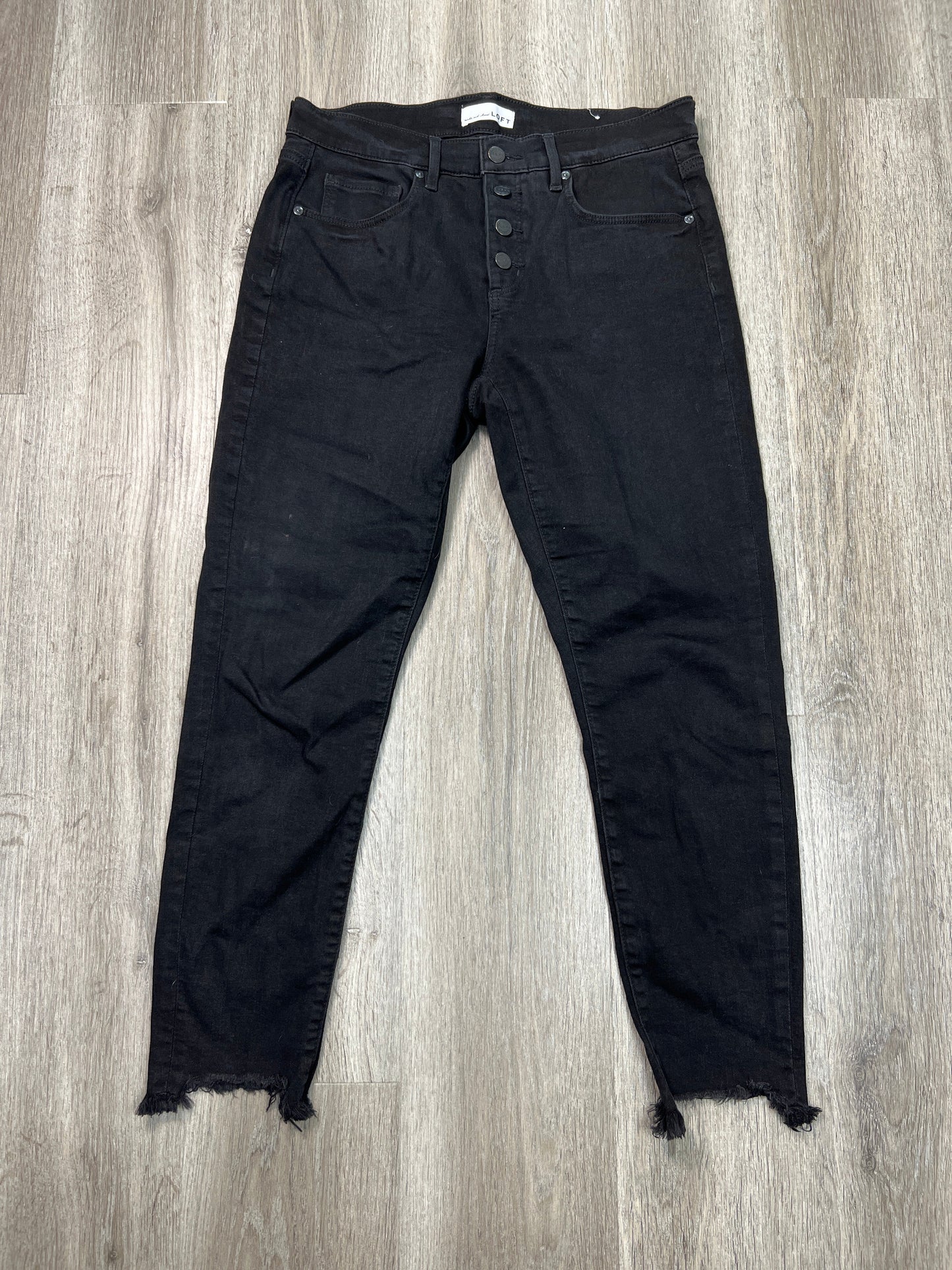 Jeans Skinny By Loft In Black Denim, Size: 6