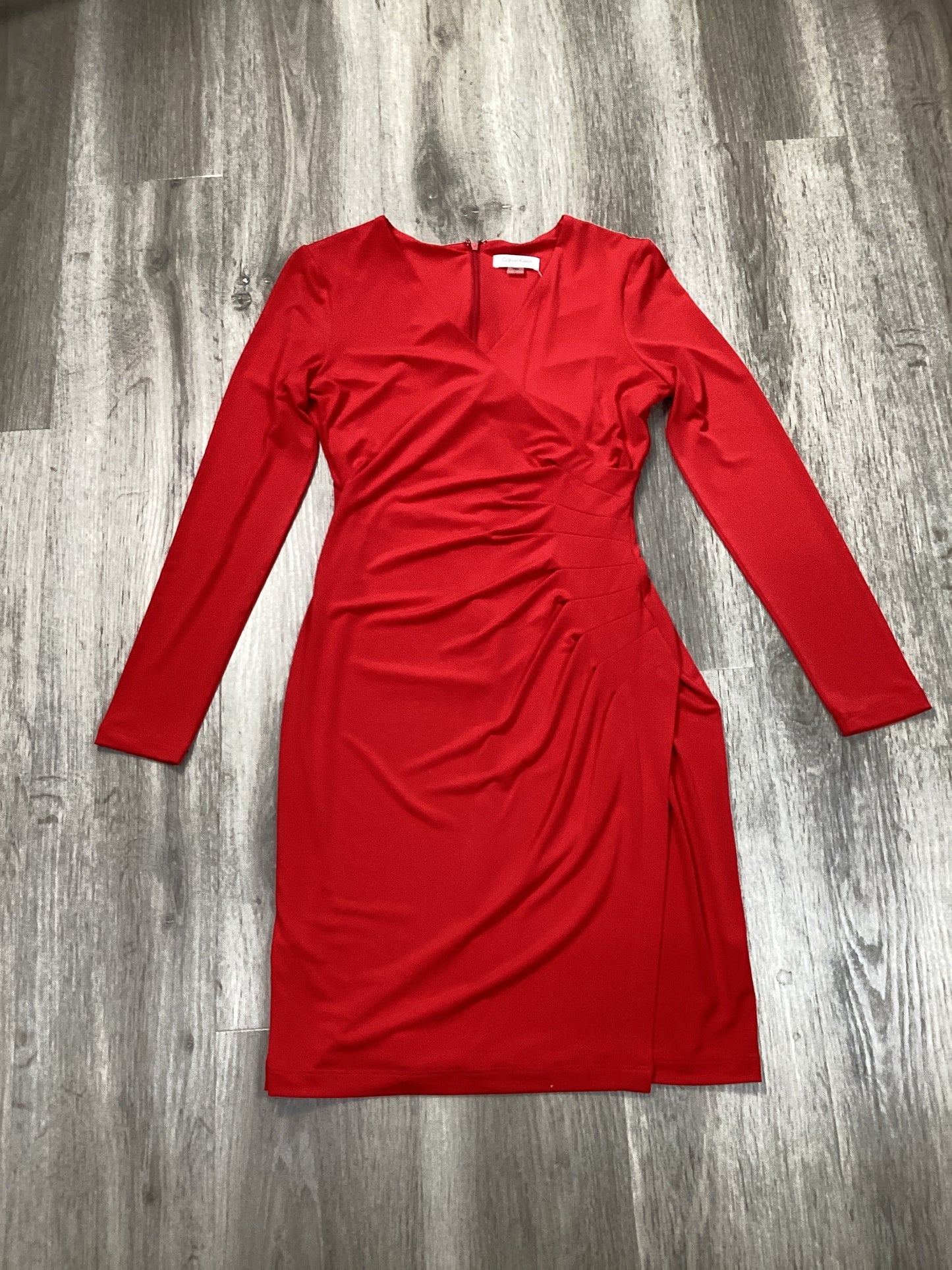 Dress Casual Short By Calvin Klein In Red, Size: S