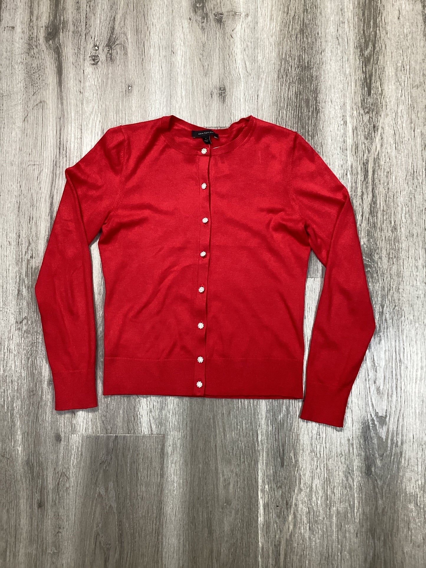 Cardigan By Ann Taylor In Red, Size: S