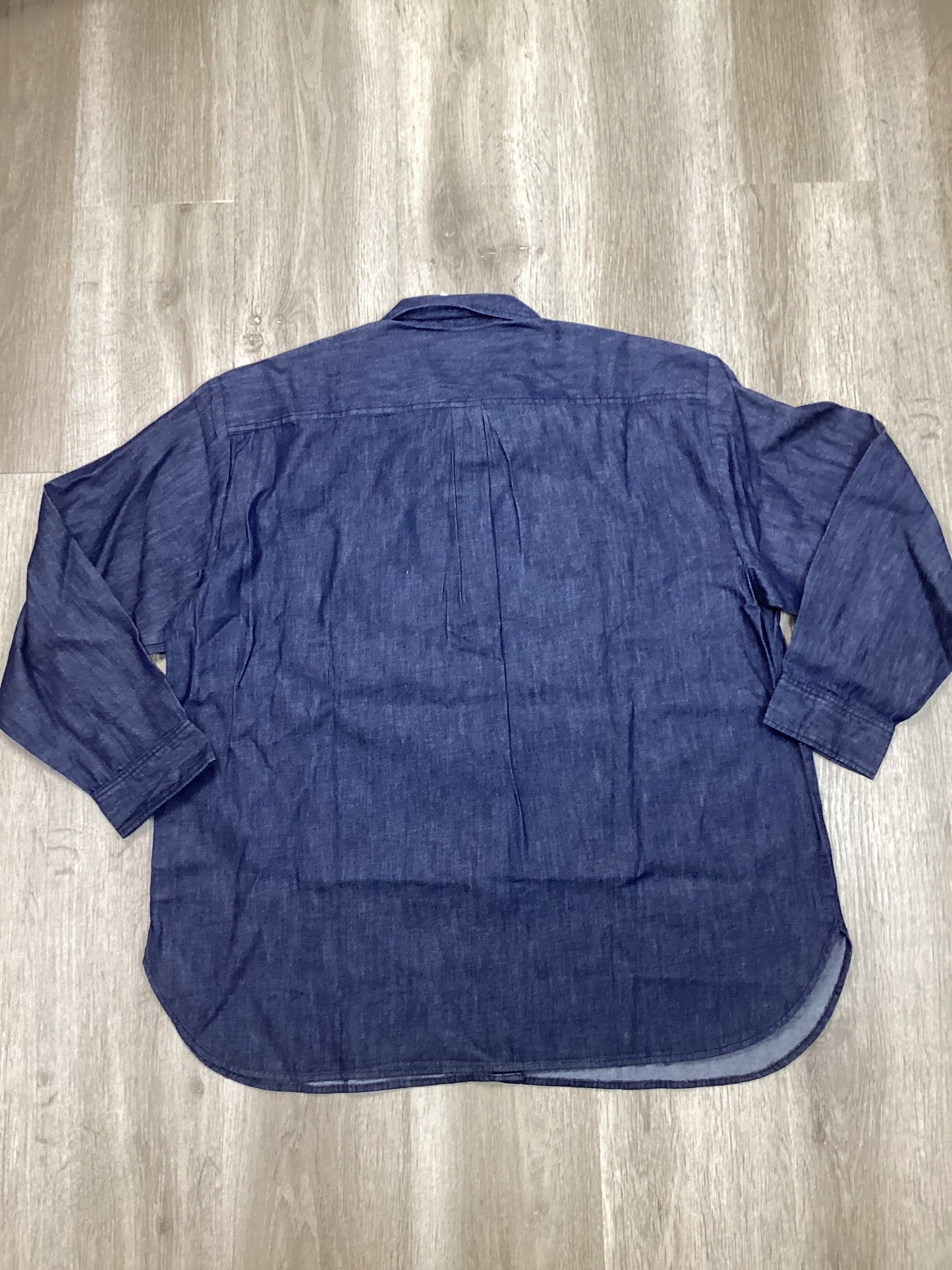 Top Long Sleeve By J. Crew In Blue Denim, Size: Xl