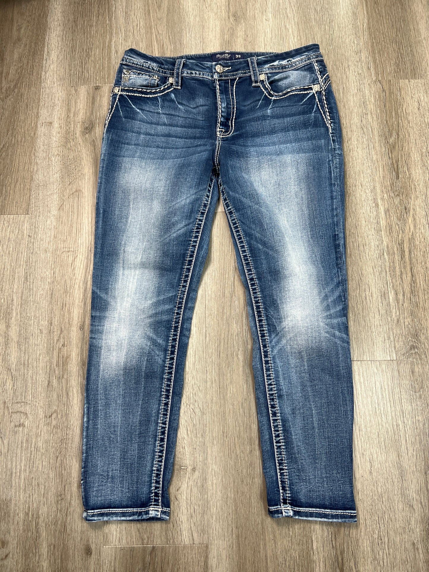 Jeans Skinny By Miss Me In Blue Denim, Size: 16