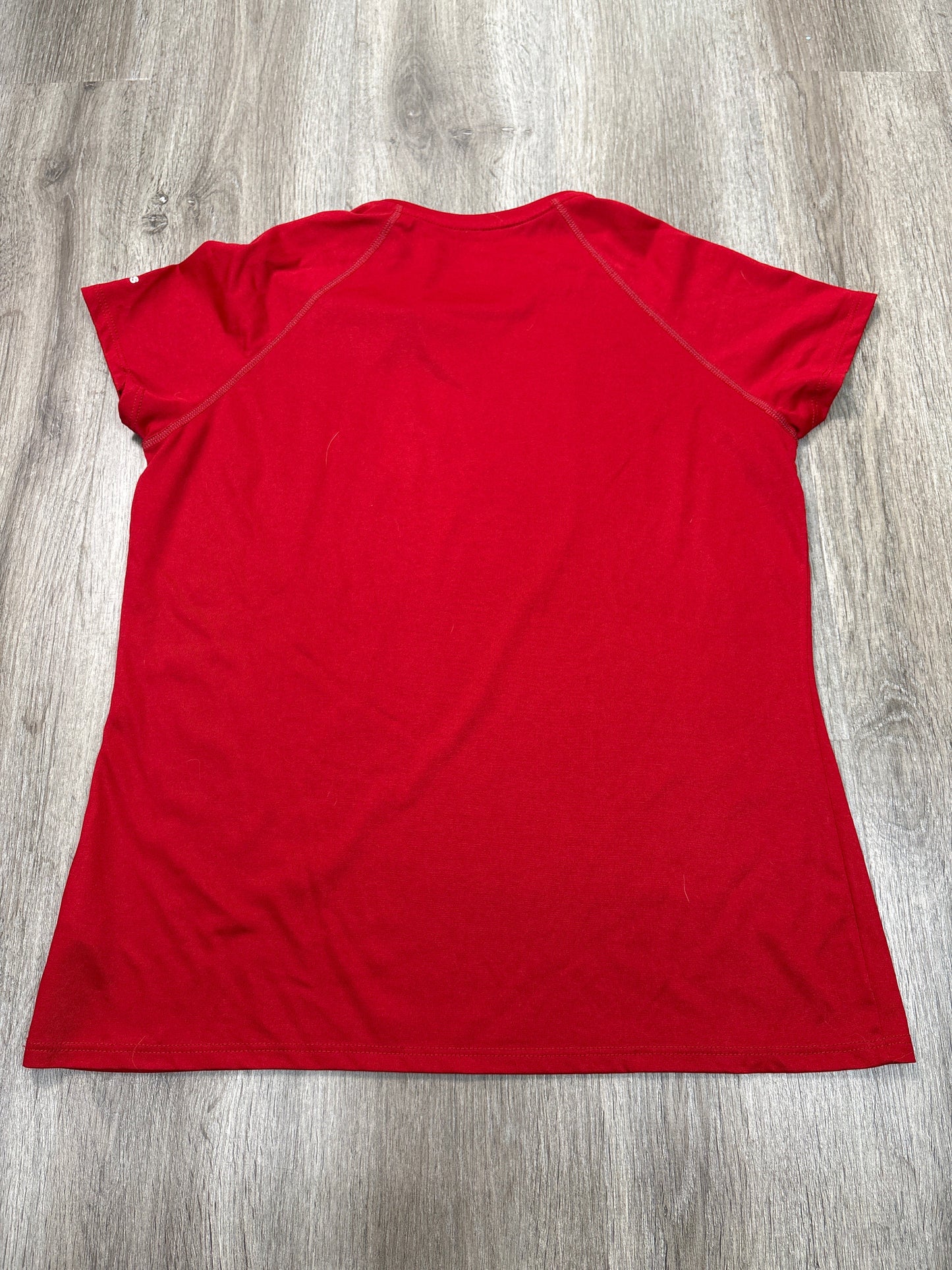 Athletic Top Short Sleeve By Adidas In Red, Size: L