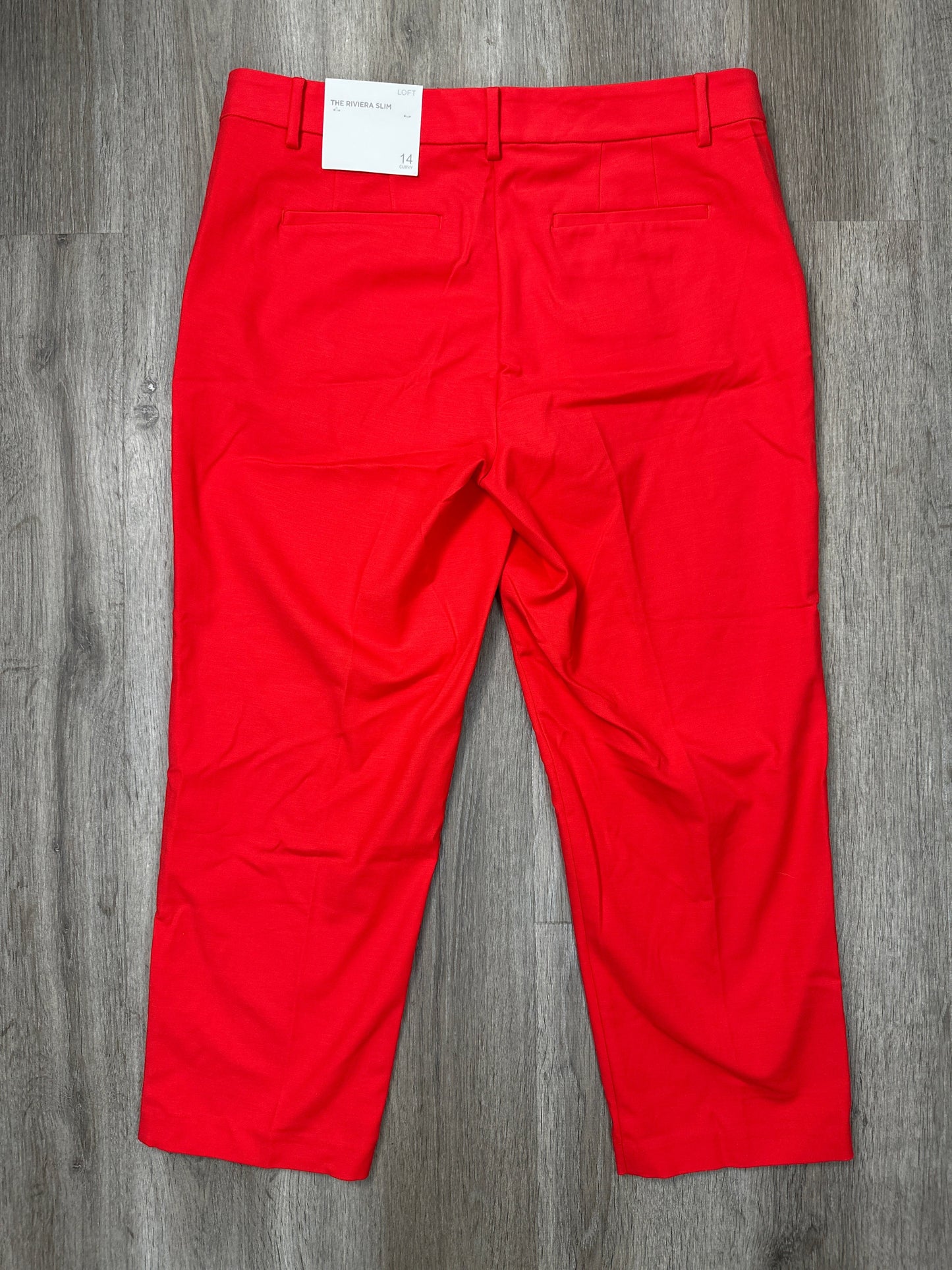 Pants Cropped By Loft In Red, Size: Xl