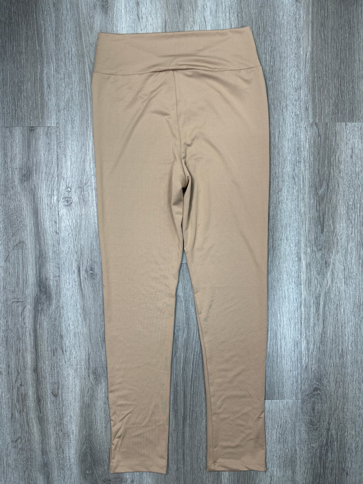 Athletic Leggings By Active Usa In Tan, Size: L