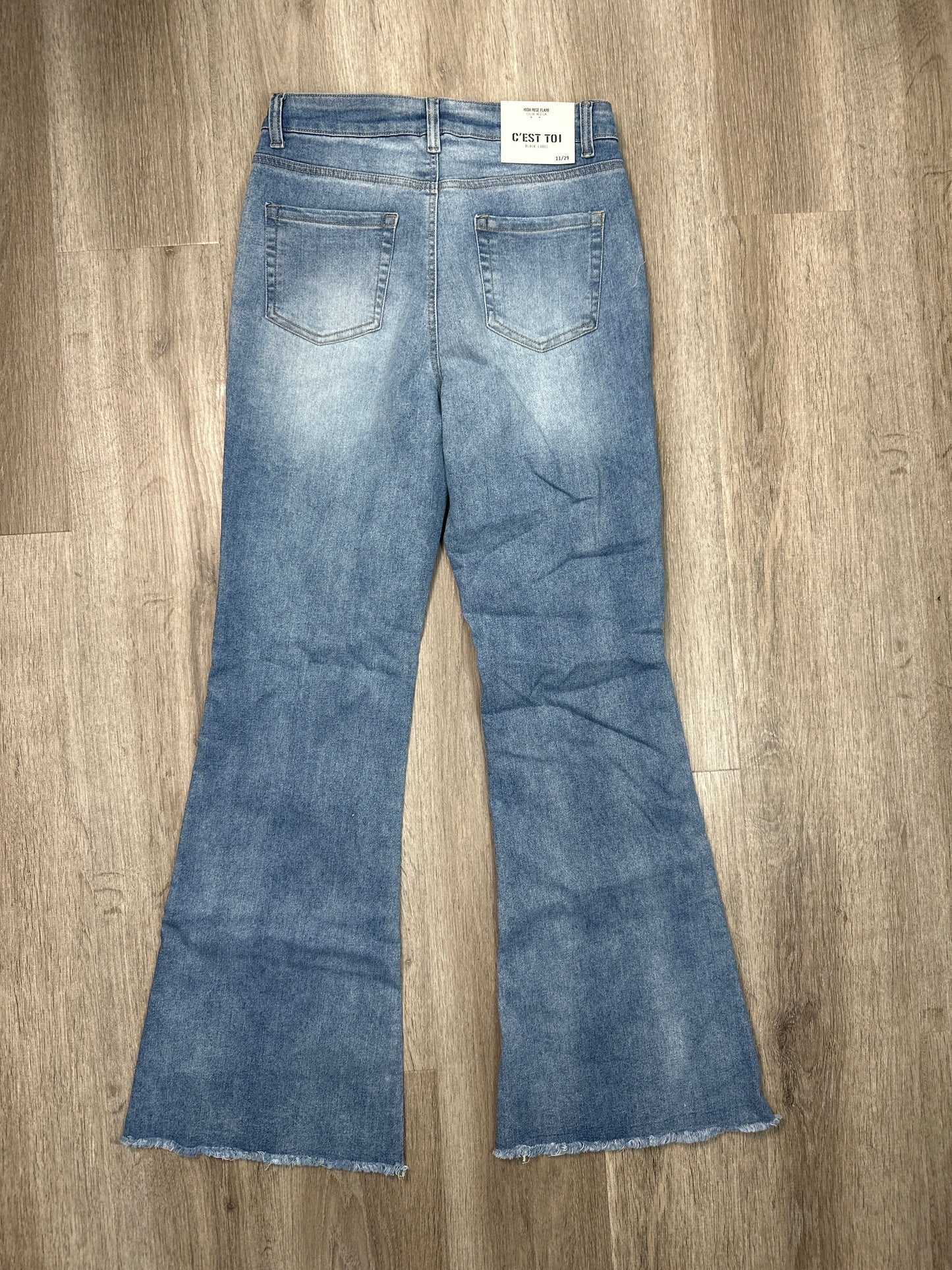 Jeans Flared By C’est Toi  In Blue Denim, Size: 8