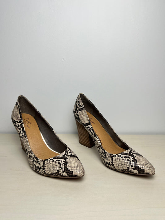 Shoes Heels Block By Crown Vintage In Snakeskin Print, Size: 8