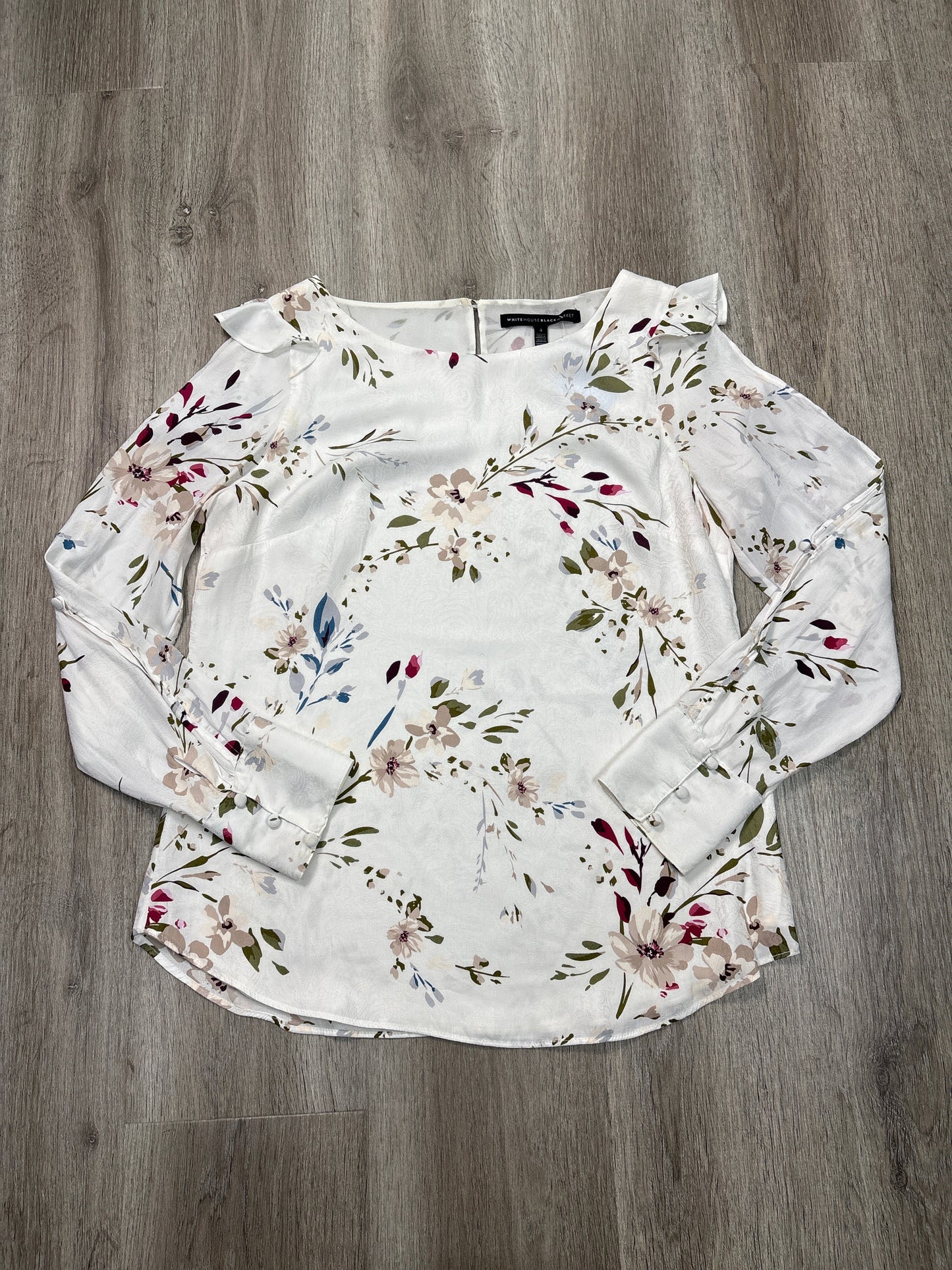 Blouse Long Sleeve By White House Black Market In White, Size: S