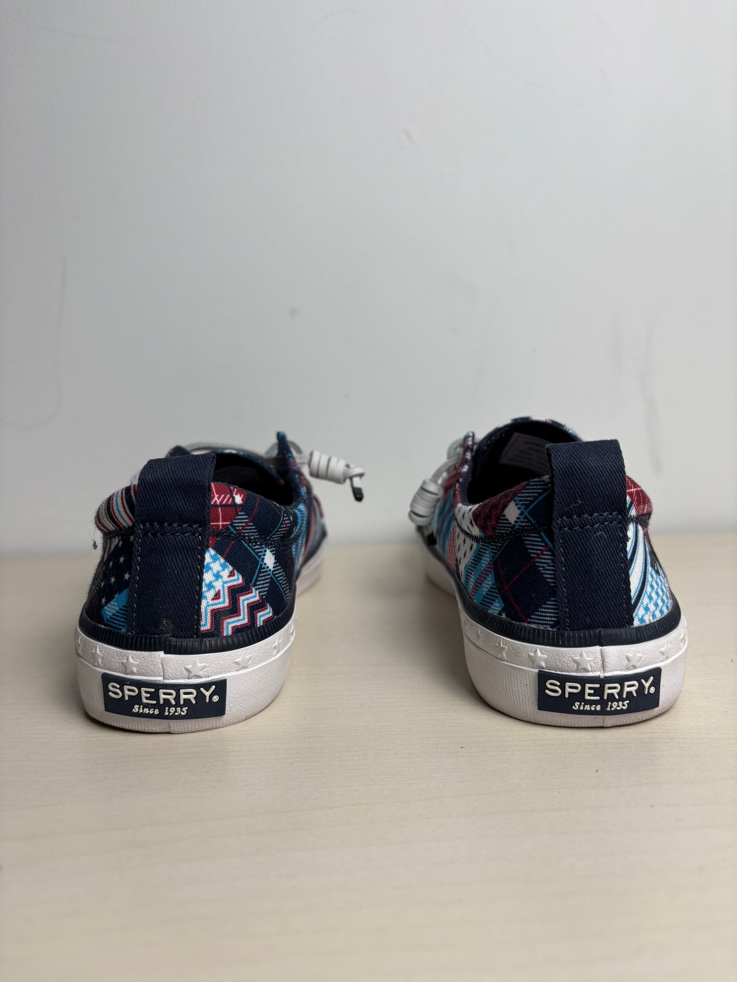 Shoes Sneakers By Sperry In Blue Red & White, Size: 6