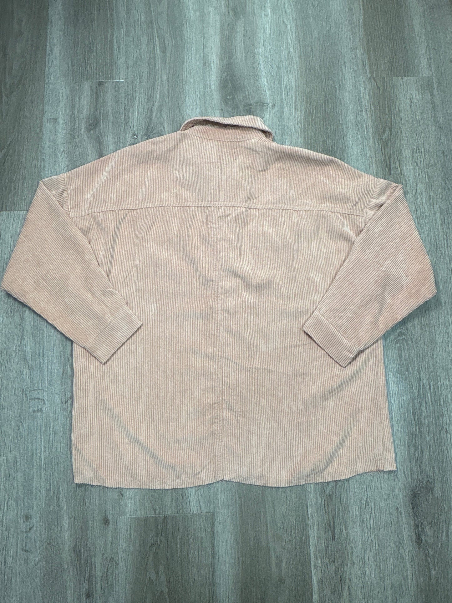 Jacket Shirt By Forever 21 In Peach, Size: S