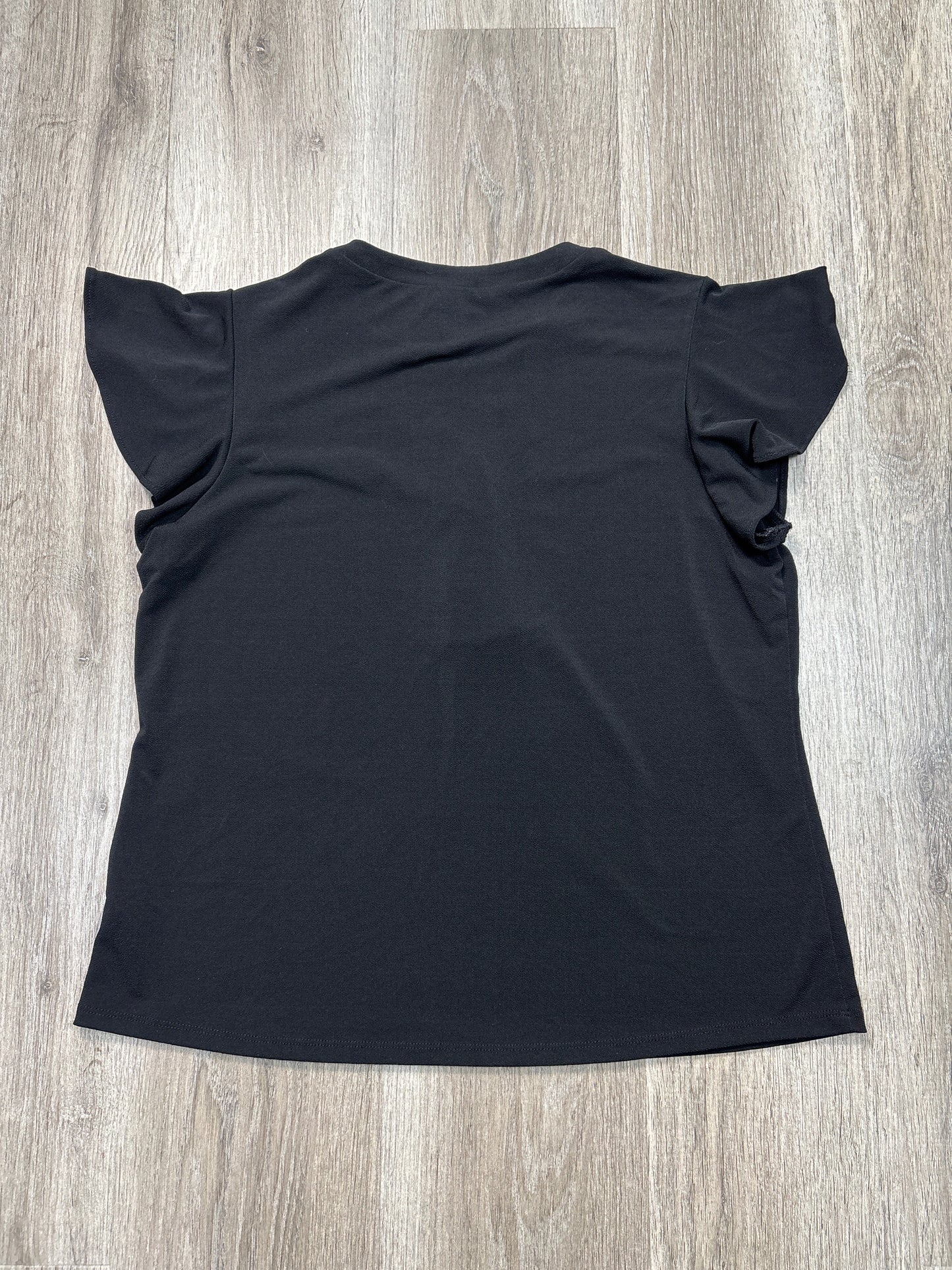 Top Short Sleeve By Adrianna Papell In Black, Size: M