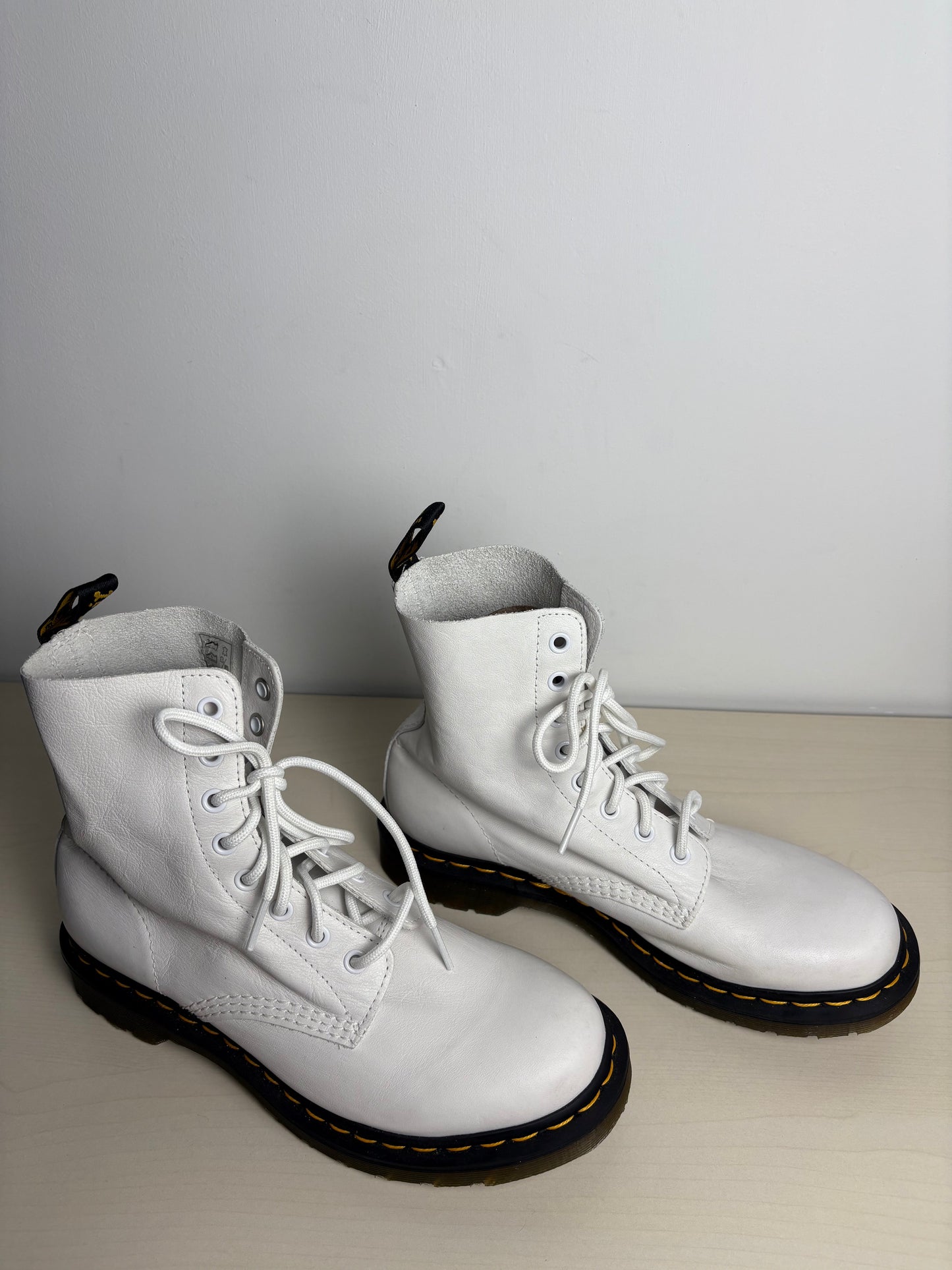 Boots Combat By Dr Martens In White, Size: 9