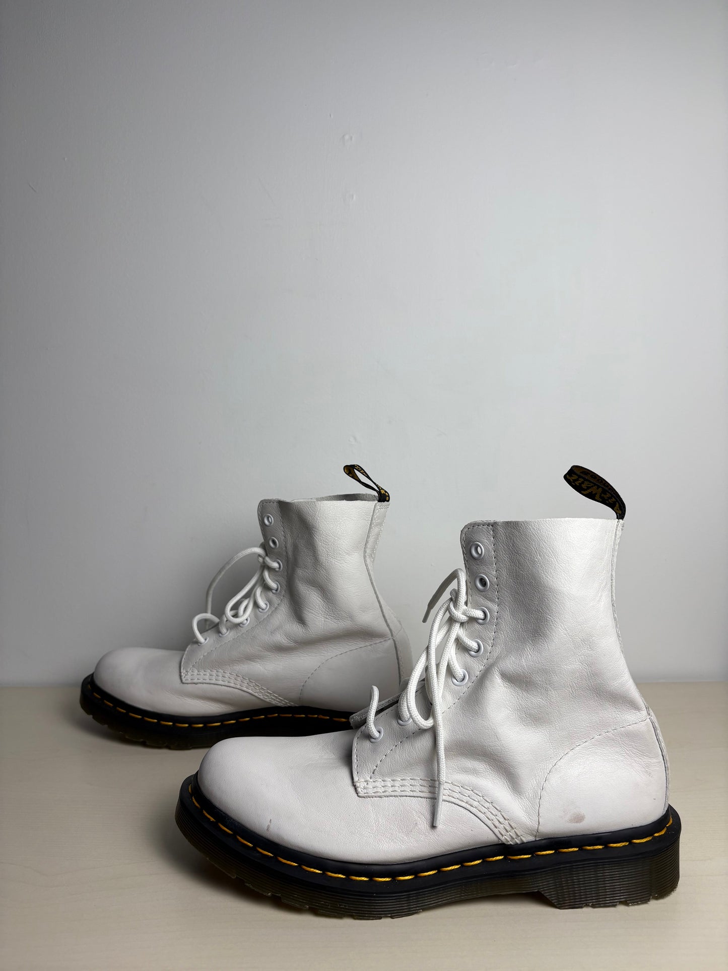 Boots Combat By Dr Martens In White, Size: 9