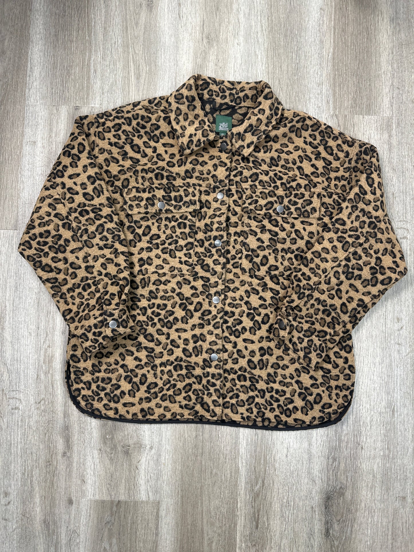 Jacket Shirt By Wild Fable In Leopard Print, Size: Xxl