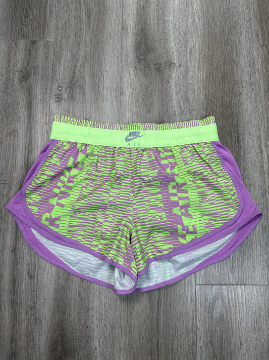 Athletic Shorts By Nike Apparel In Green & Purple, Size: L