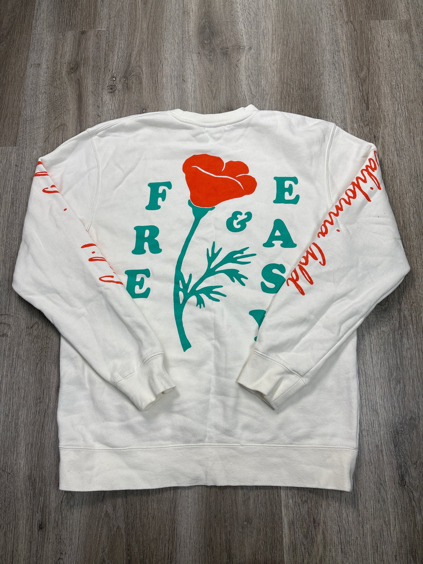 Sweatshirt Crewneck By Free and Easy In White, Size: L