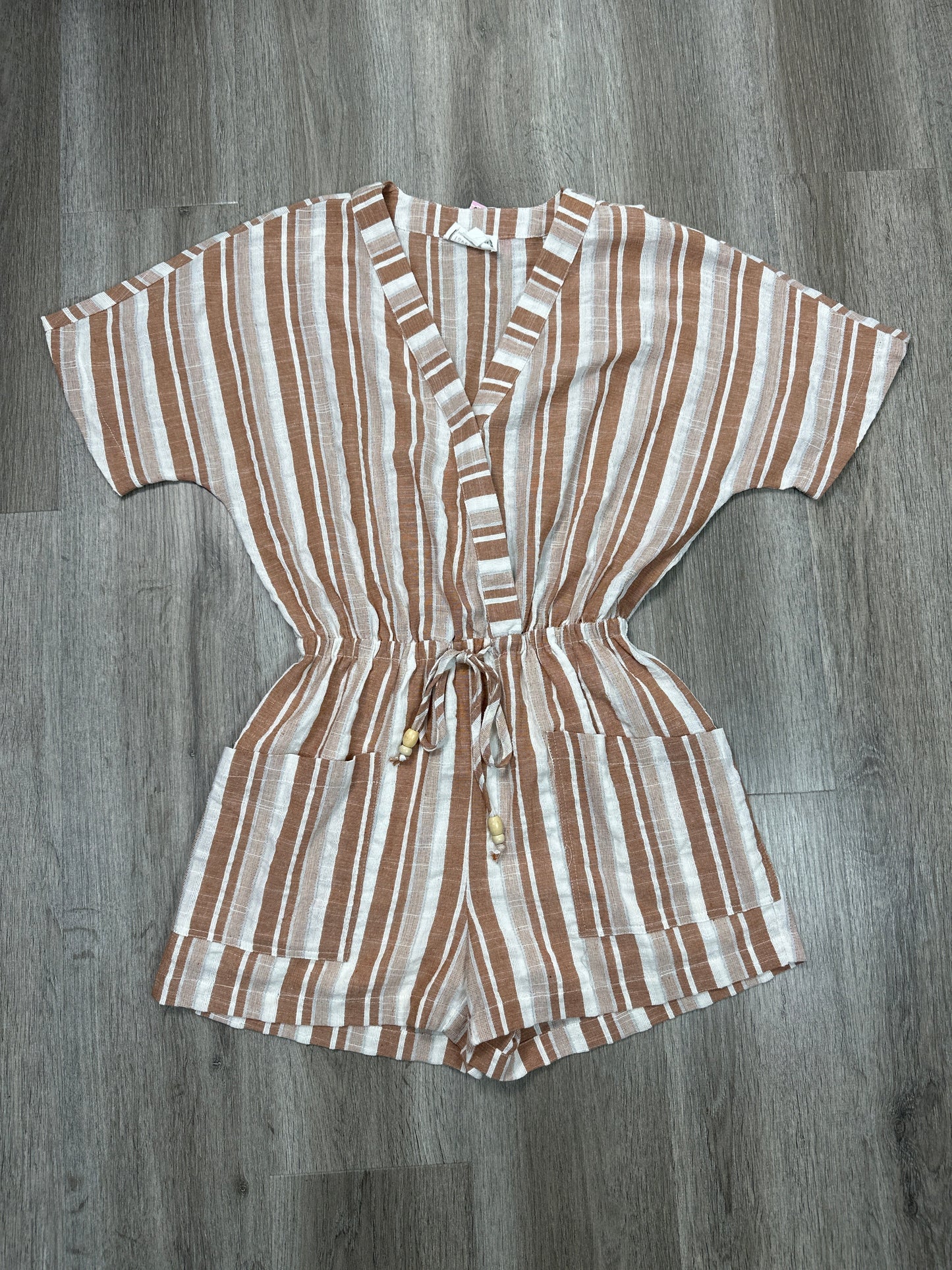 Romper By Loveriche In Brown & White, Size: S