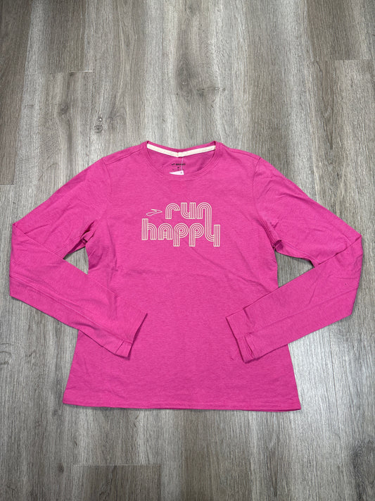 Athletic Top Long Sleeve Crewneck By Brooks In Pink, Size: M